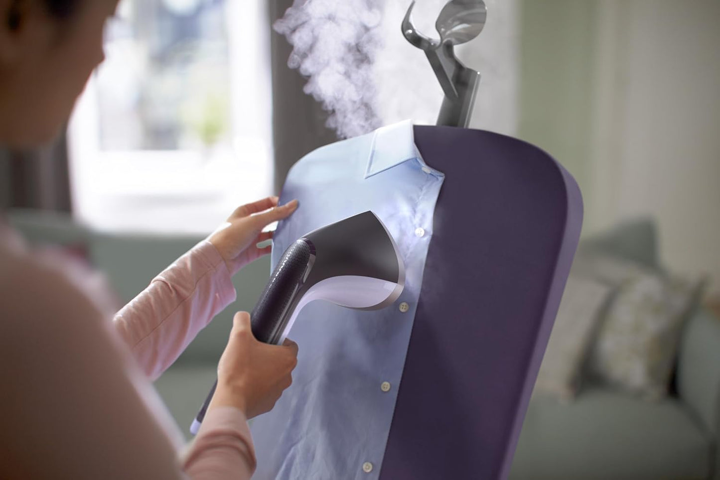 Philips 3000 Series Stand Steamer with tilting StyleBoard, Purple
