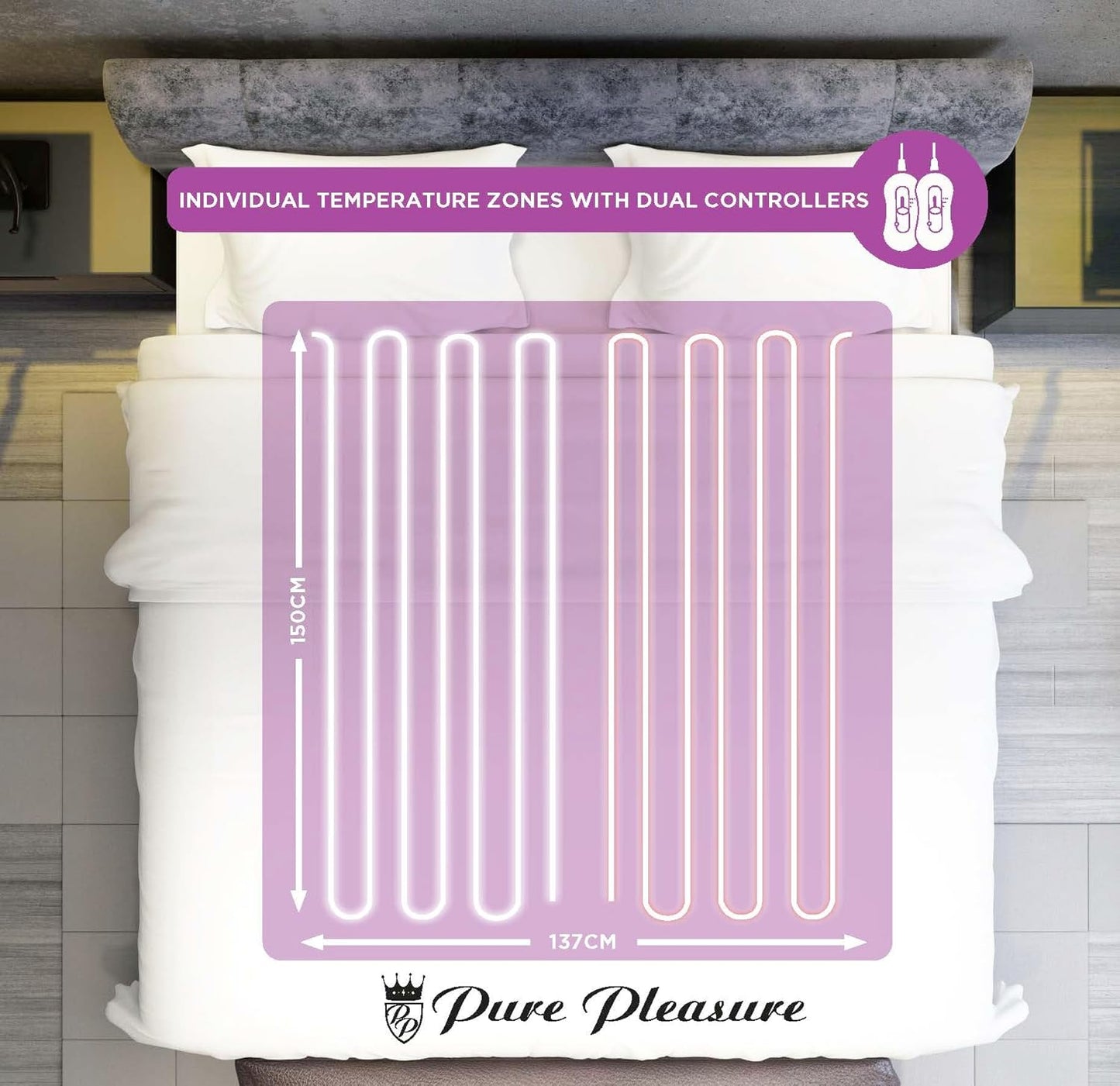 Pure Pleasure Tie Down Electric Blanket, Double Size