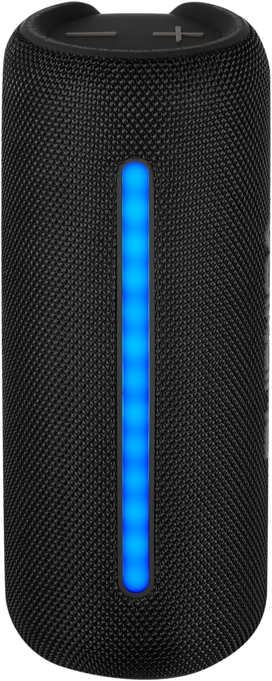 Volkano Rave Series 20W Portable Bluetooth Speaker with Buttons, Black/Grey