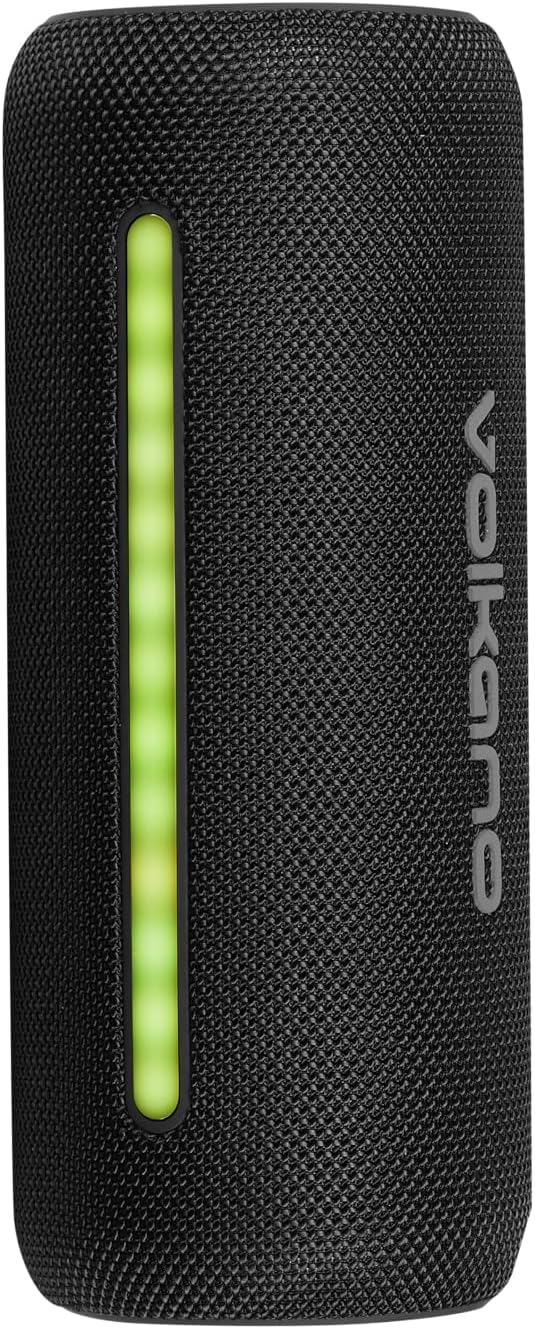 Volkano Rave Series 20W Portable Bluetooth Speaker with Buttons, Black/Grey