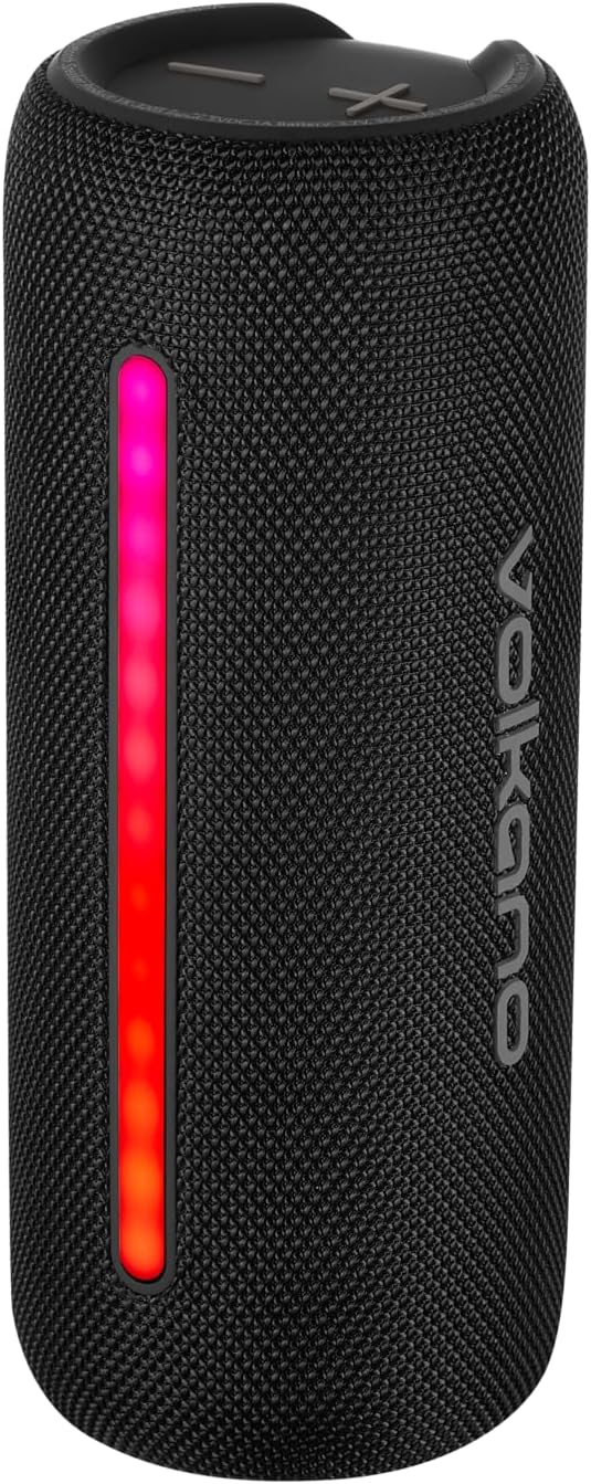 Volkano Rave Series 20W Portable Bluetooth Speaker with Buttons, Black/Grey