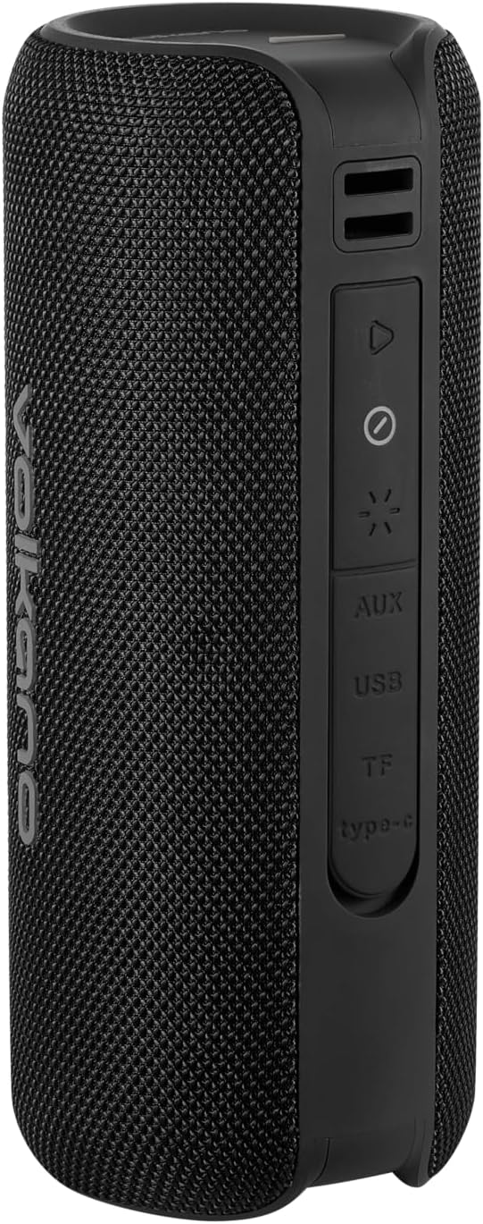 Volkano Rave Series 20W Portable Bluetooth Speaker with Buttons, Black/Grey