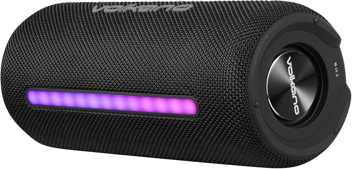 Volkano Rave Series 20W Portable Bluetooth Speaker with Buttons, Black/Grey