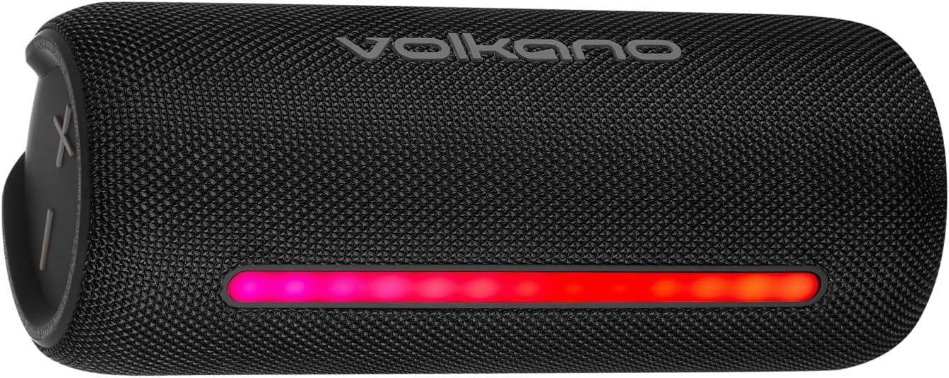 Volkano Rave Series 20W Portable Bluetooth Speaker with Buttons, Black/Grey