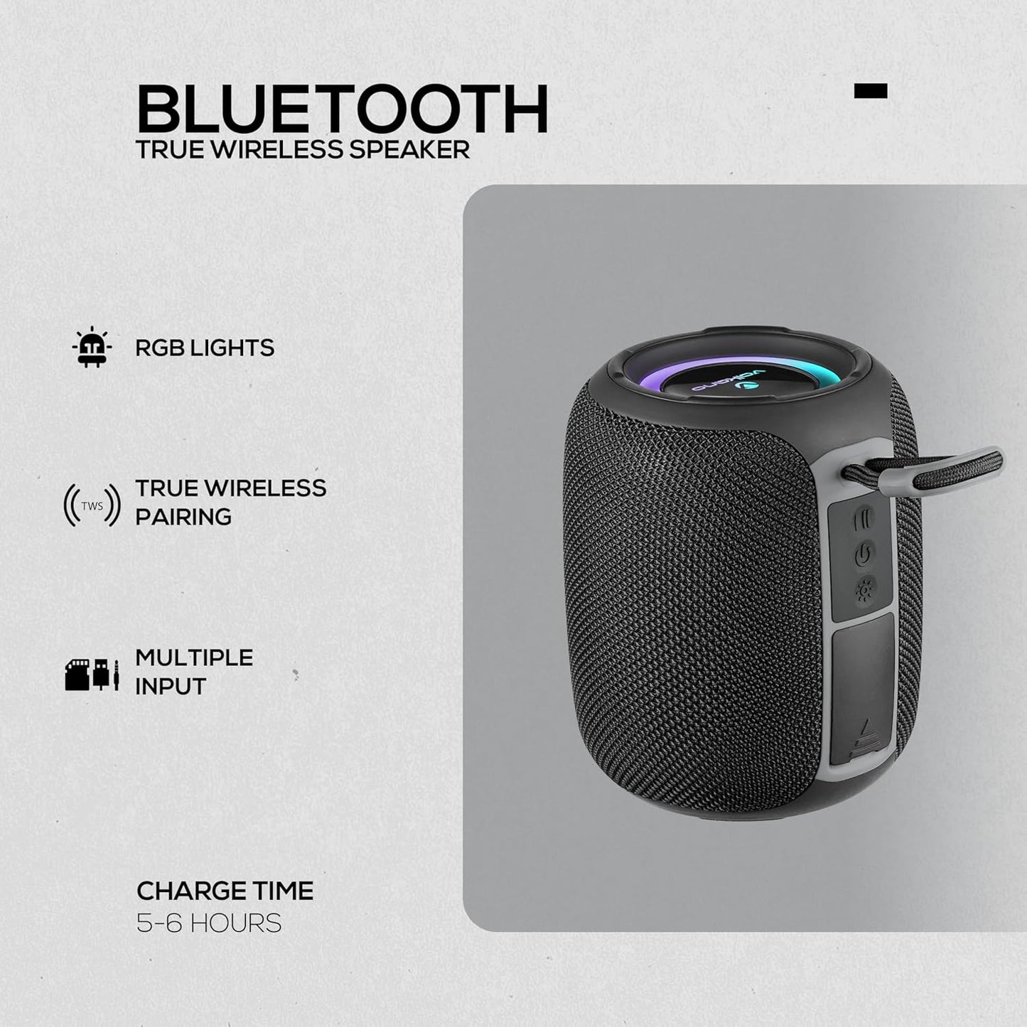 Volkano Topaz Series Bluetooth Speaker, Black