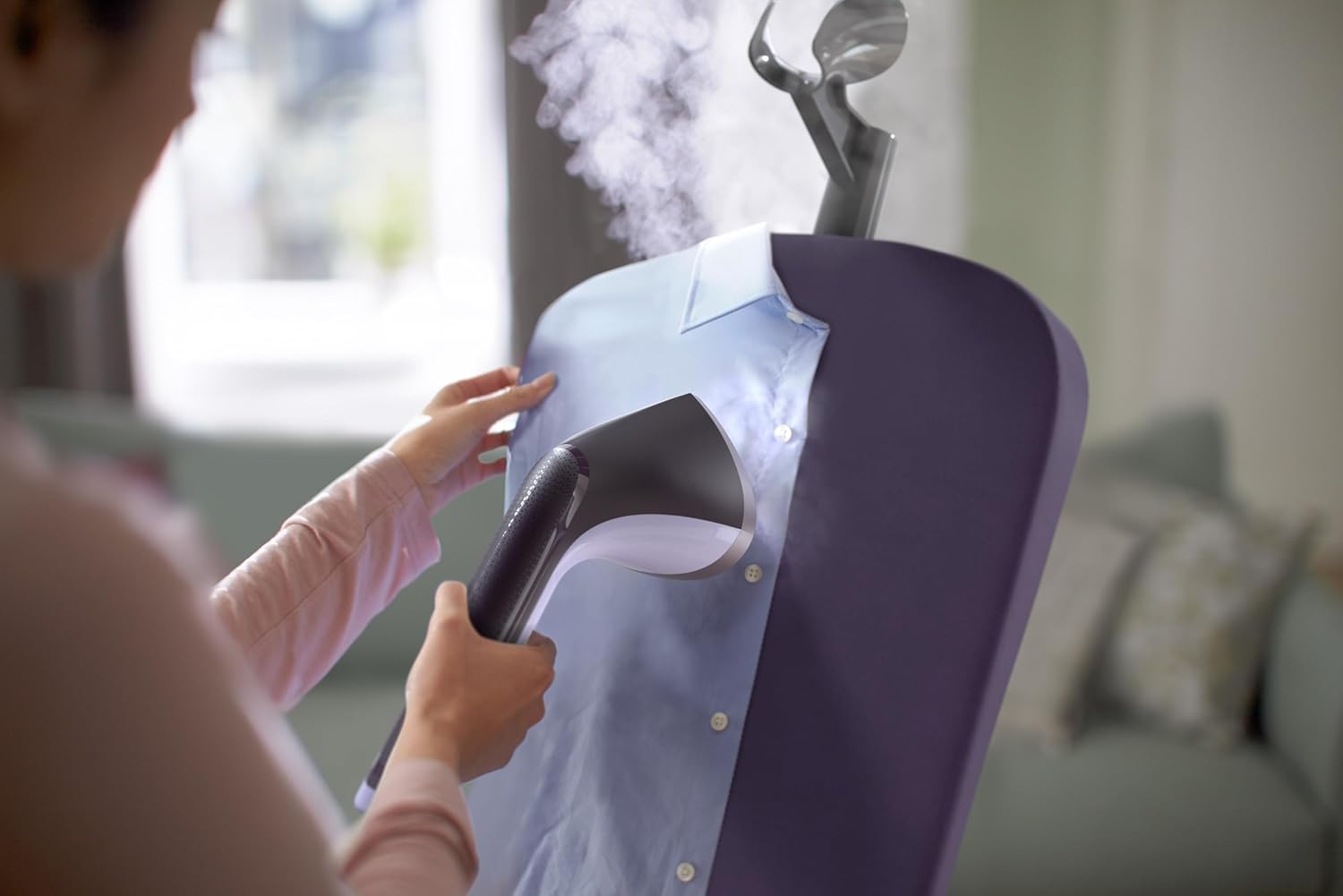 Philips 3000 Series Stand Steamer with tilting StyleBoard, Purple