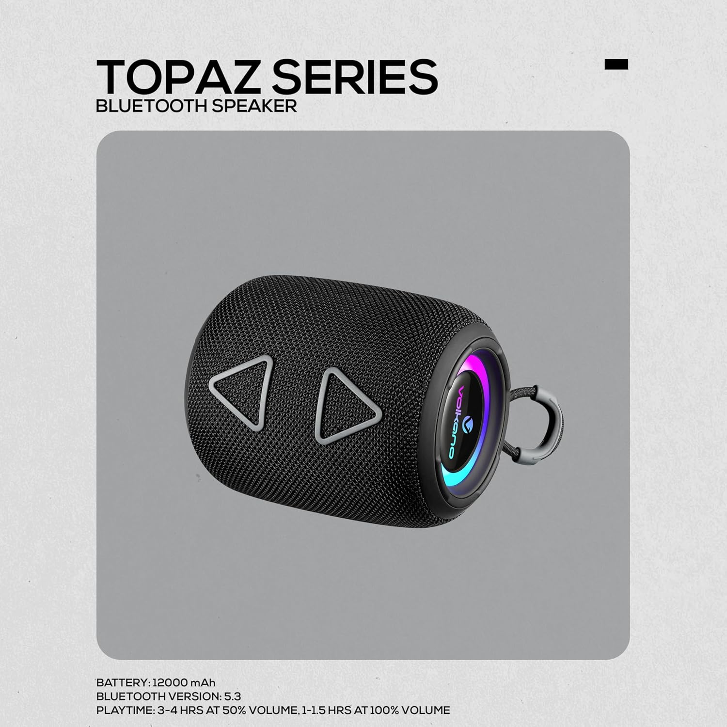 Volkano Topaz Series Bluetooth Speaker, Black